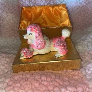 NWOT Poodle Trinket Box